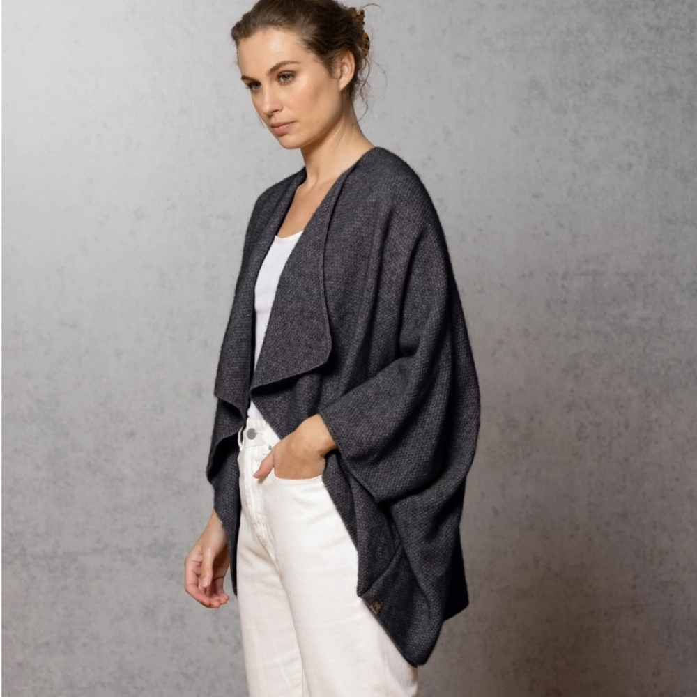 Noble Wilde New Zealand Longline Wrap In Oyster - Picture 8 of 9